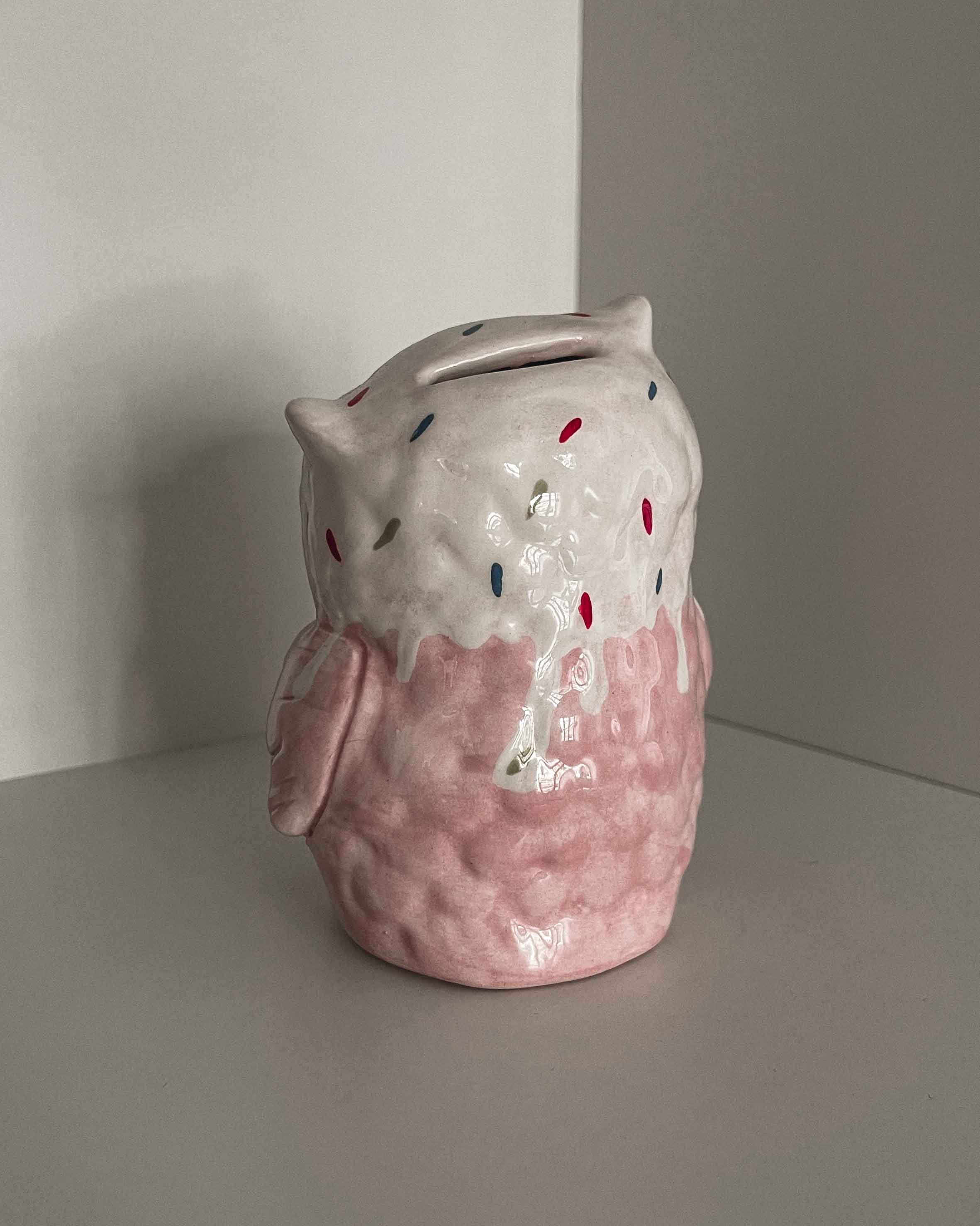 Ice Cream Ceramic Owl Bank