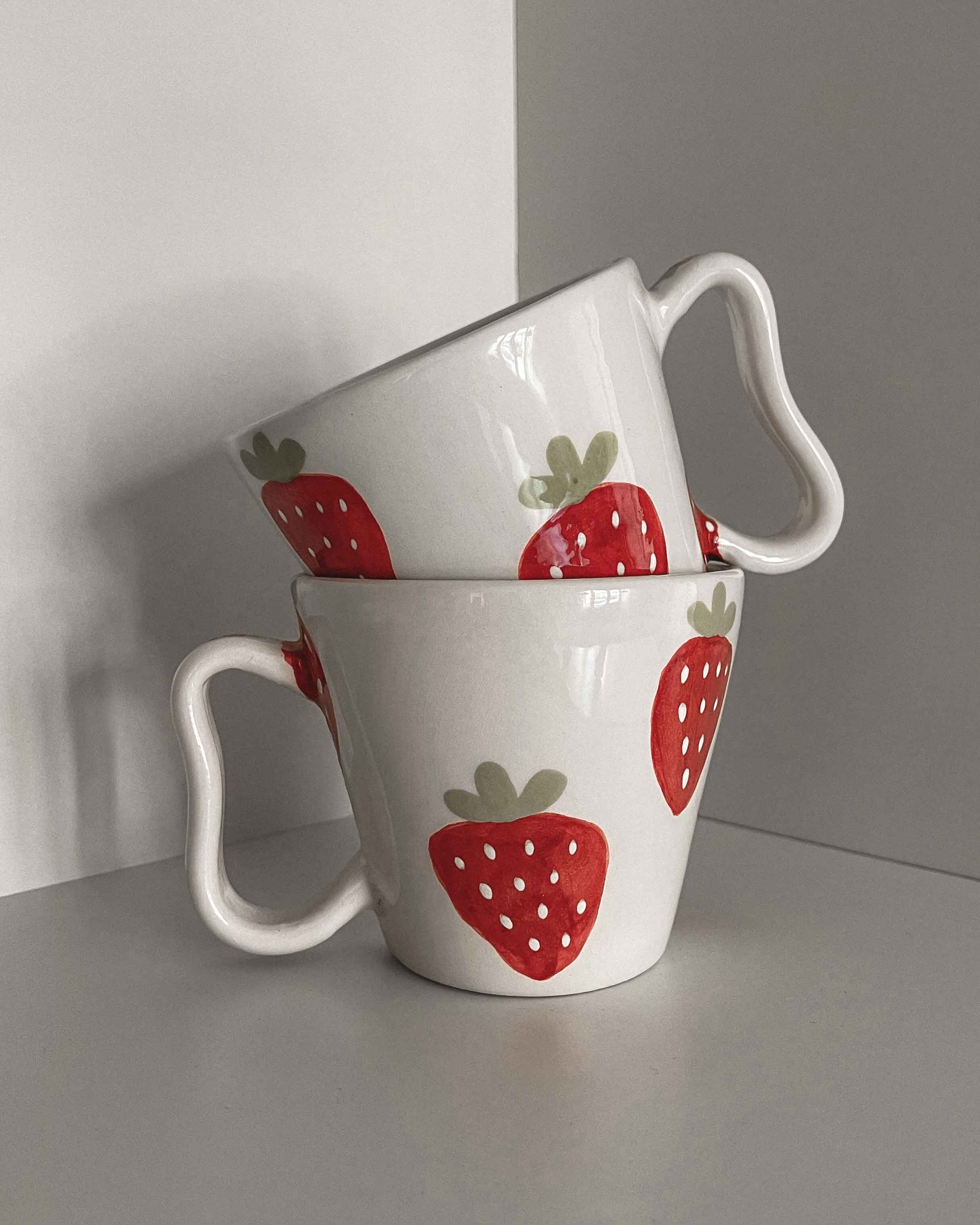 Strawberry Patch Squiggle Mug