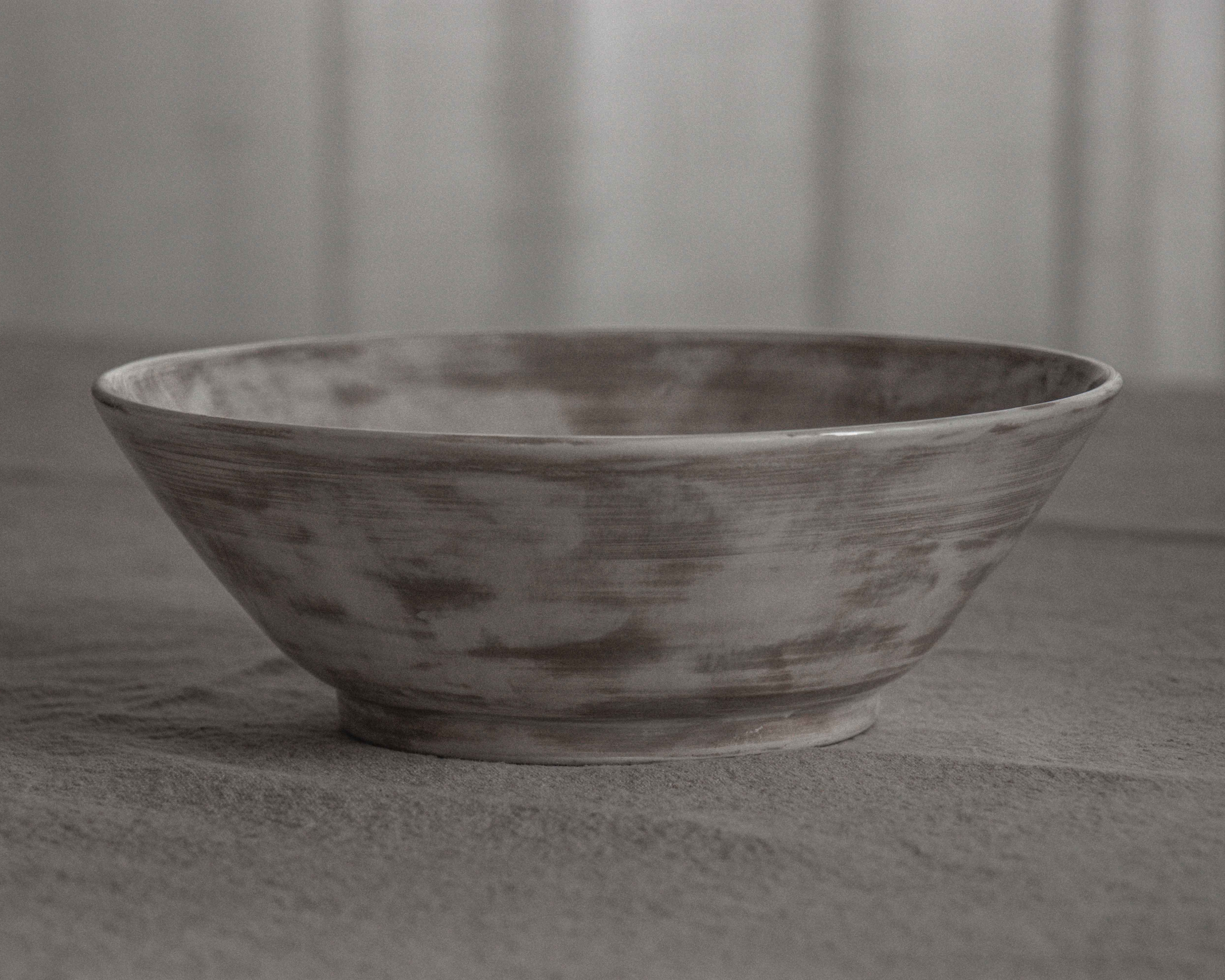 Ramen / Salad Bowl with Wide Edge in Stone