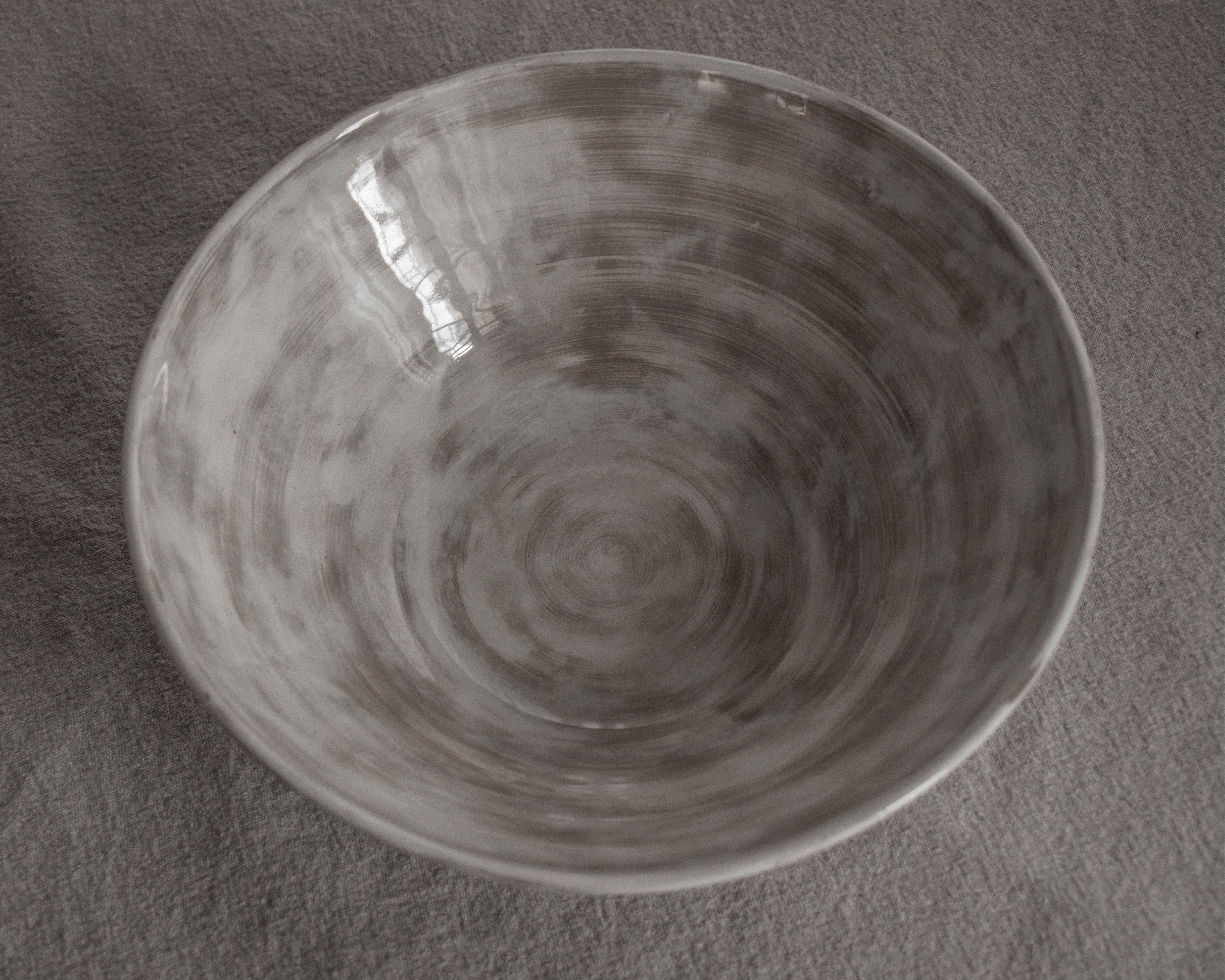 Ramen / Salad Bowl with Wide Edge in Stone