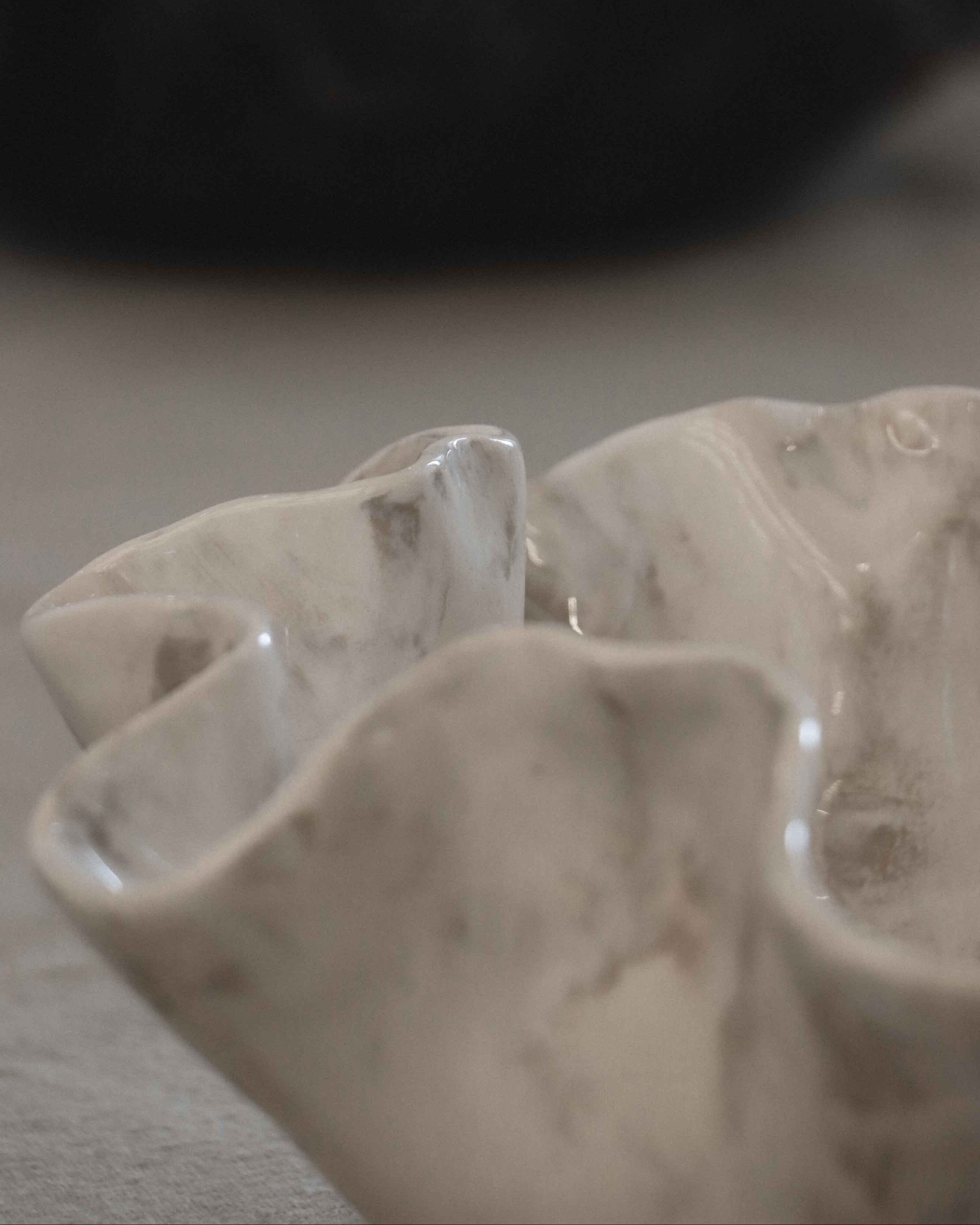 Sculptural Serving Bowl with Irregular Edges in Stone