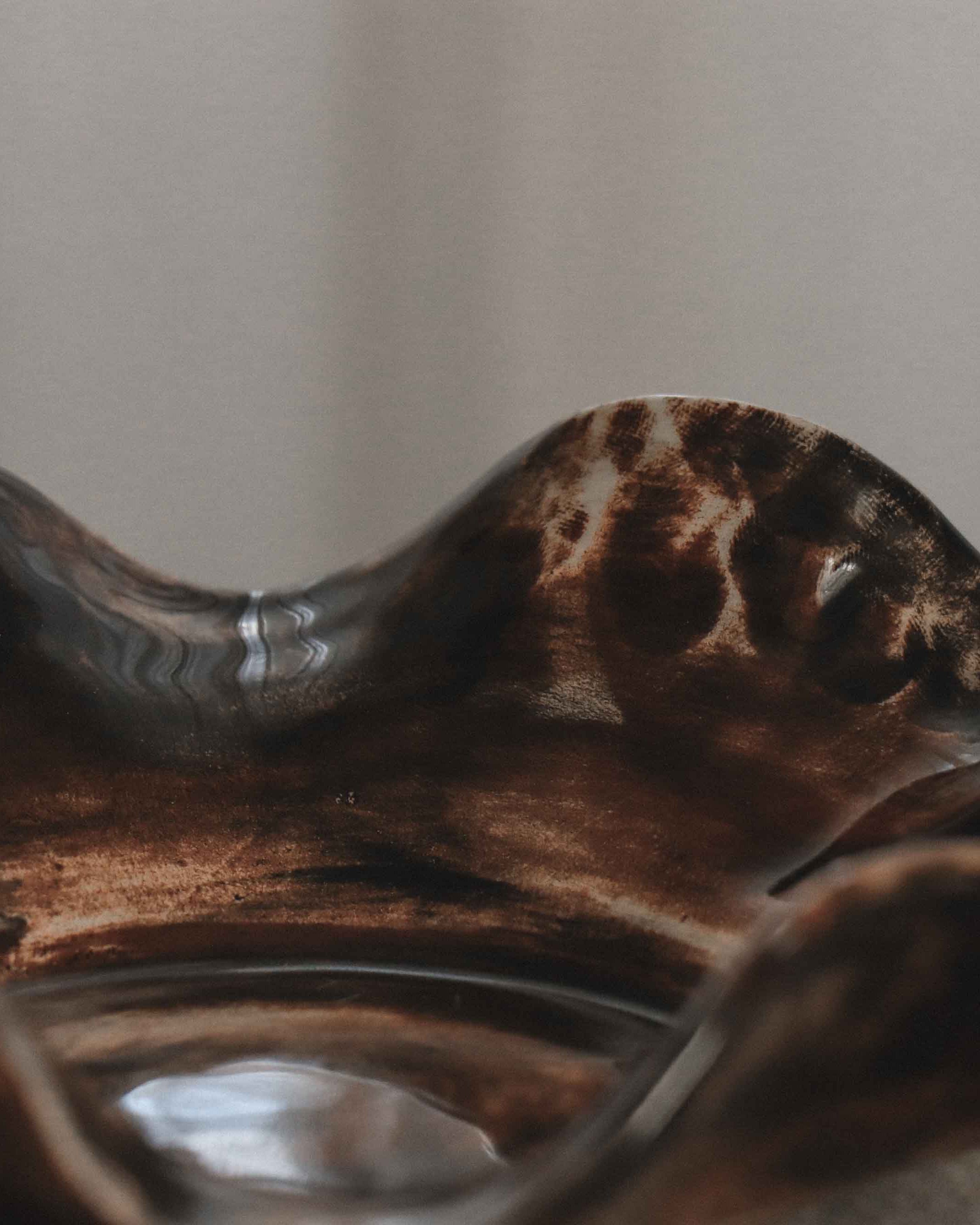 Salad / Pasta Plate with Shell Rim Design in Espresso