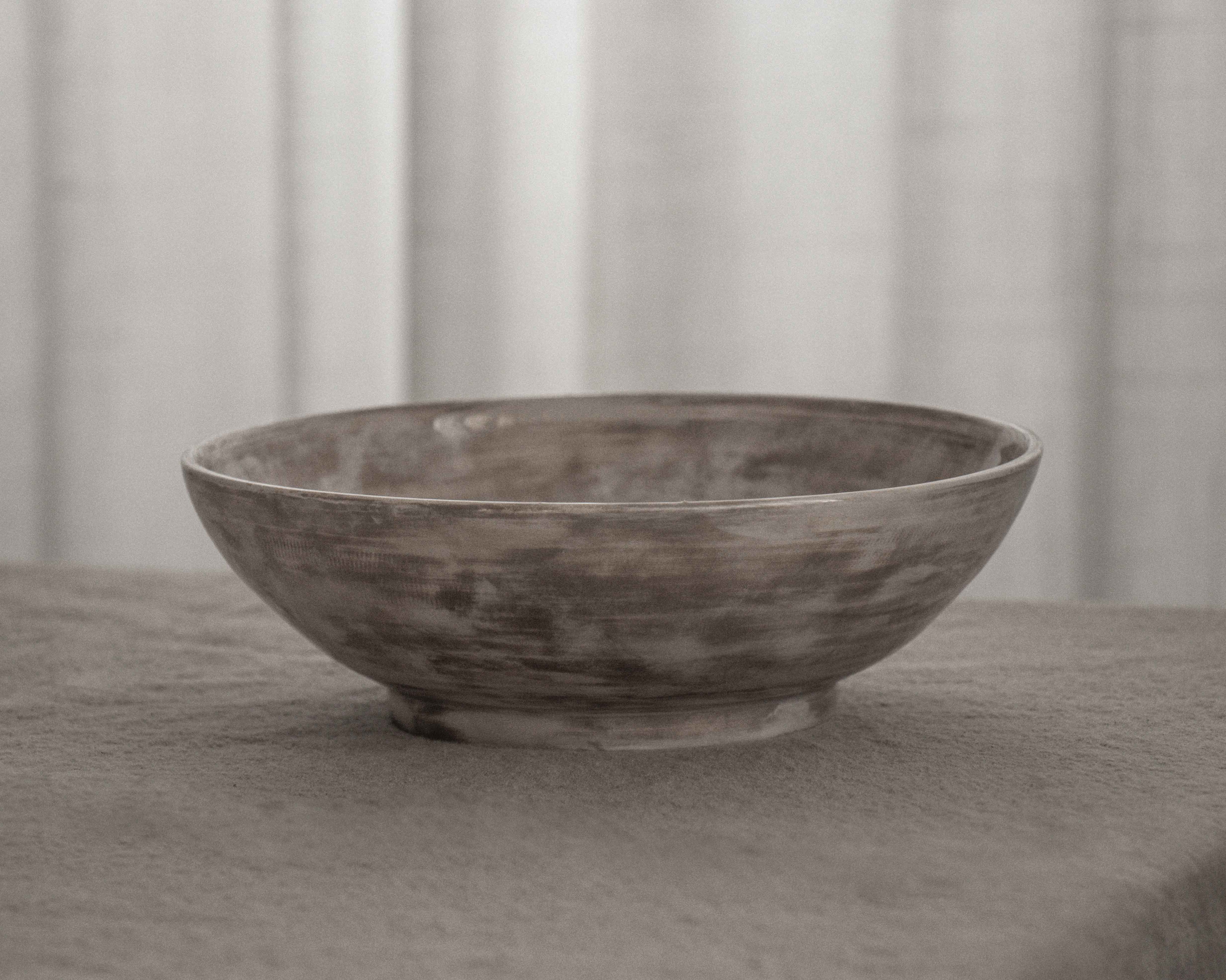 Ramen / Salad Bowl with Round Edge in Stone