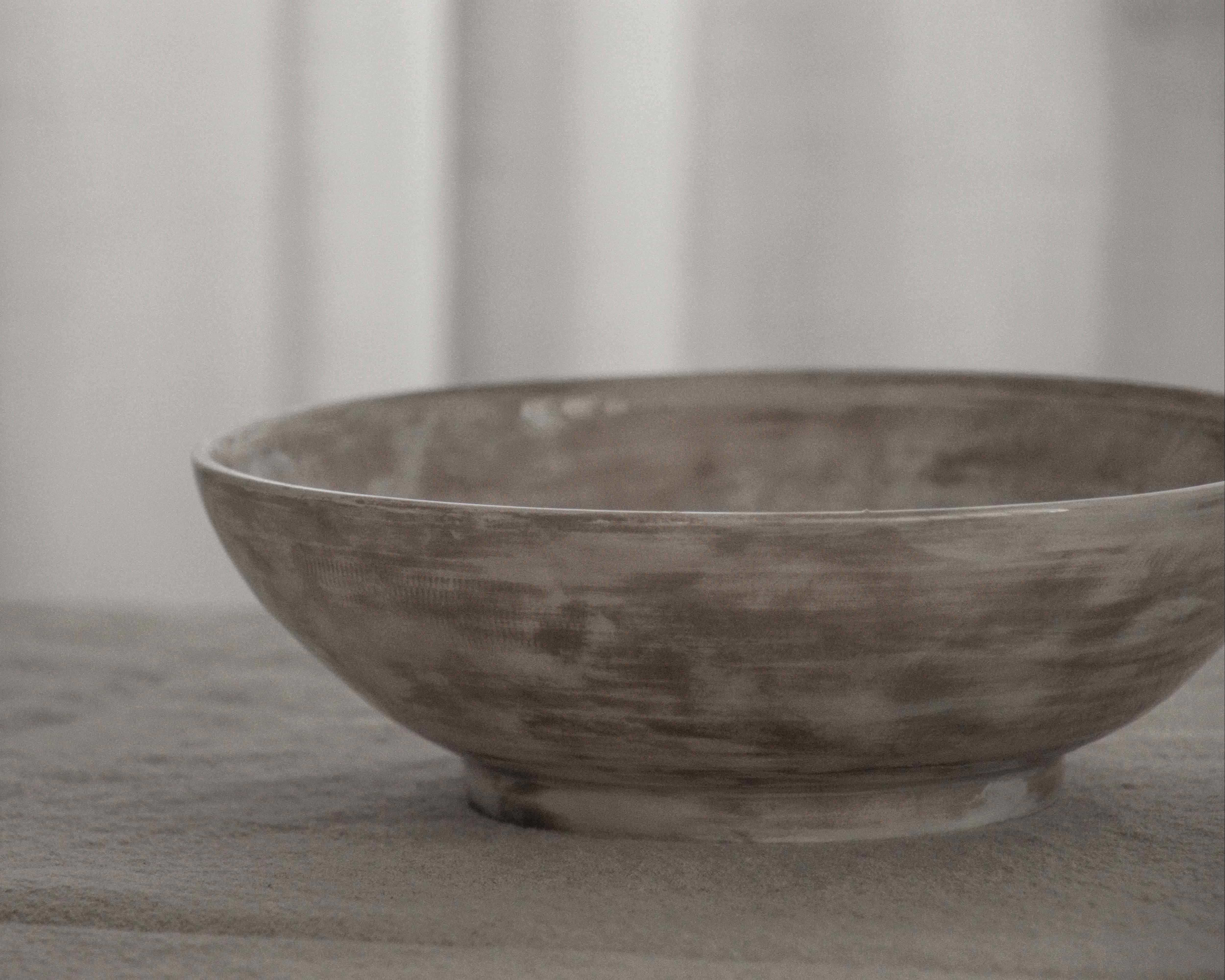 Ramen / Salad Bowl with Round Edge in Stone