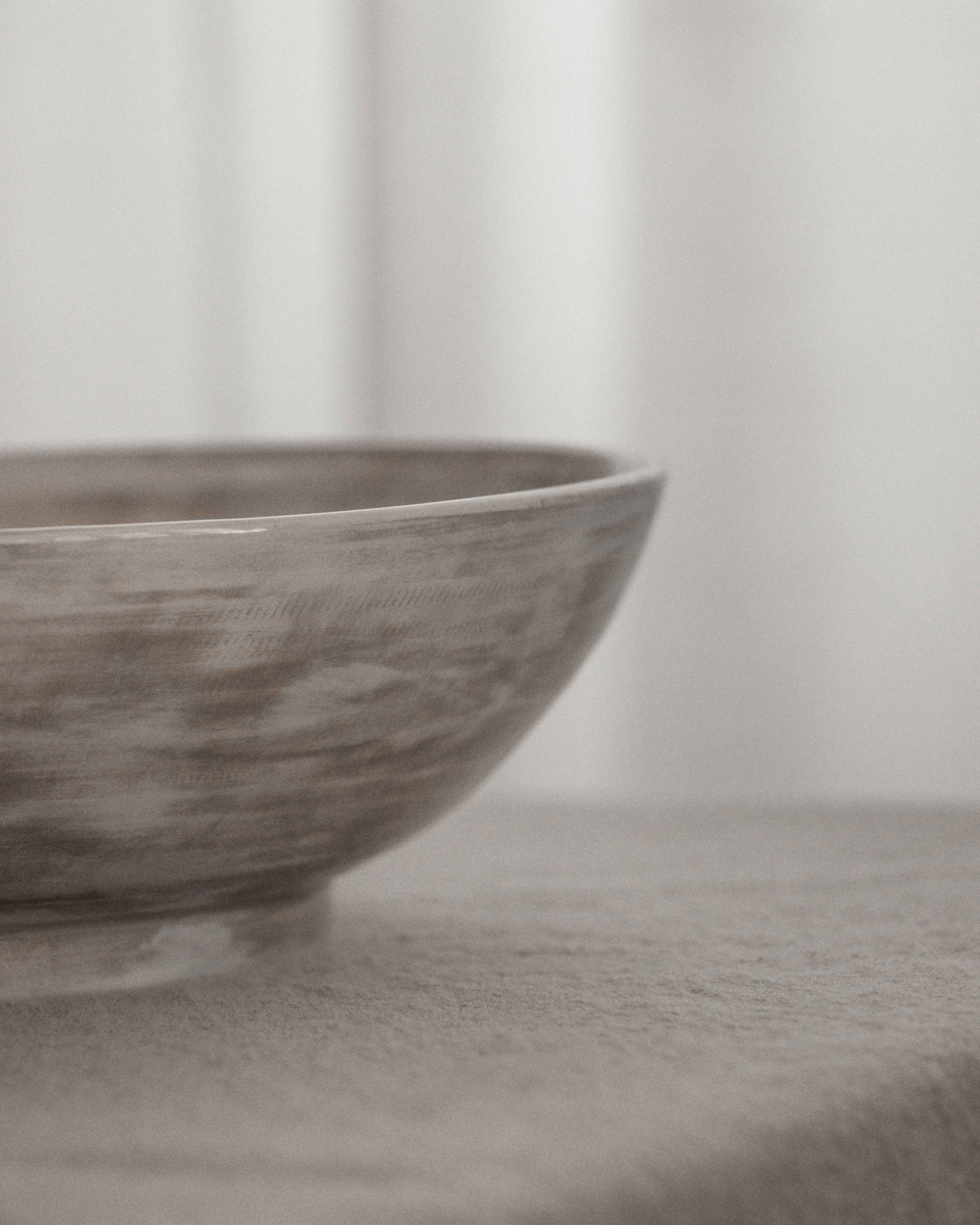 Ramen / Salad Bowl with Round Edge in Stone
