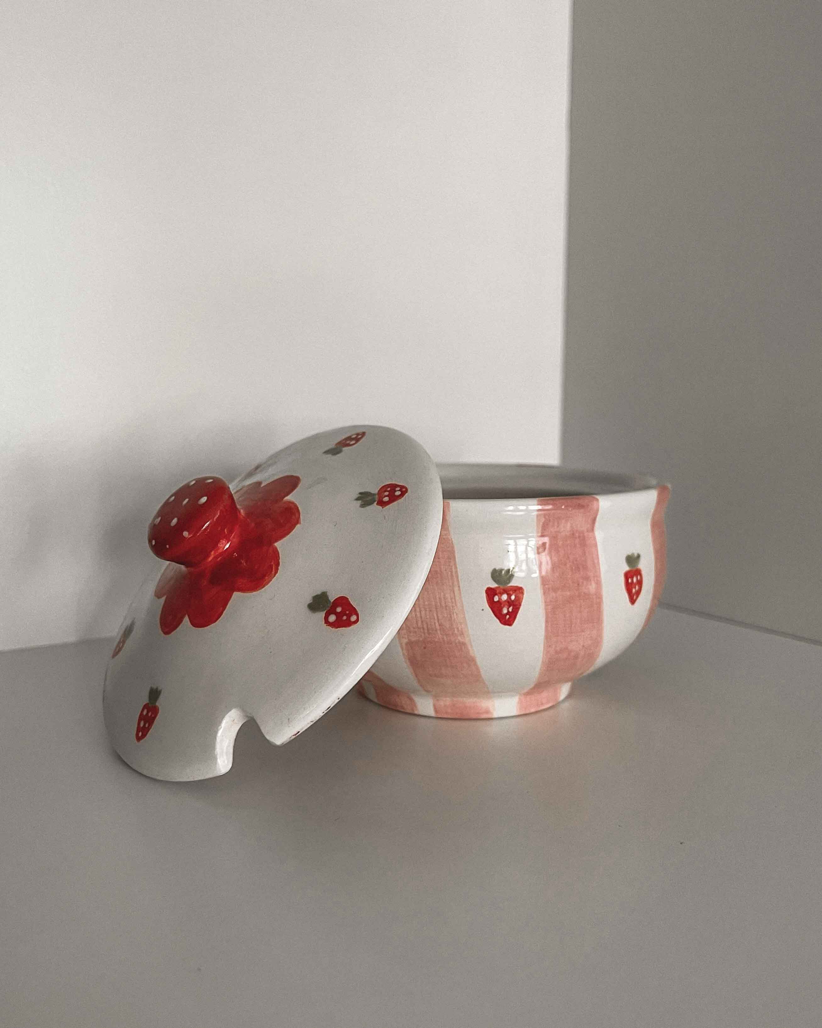 Berry Stripe Sugar Bowl