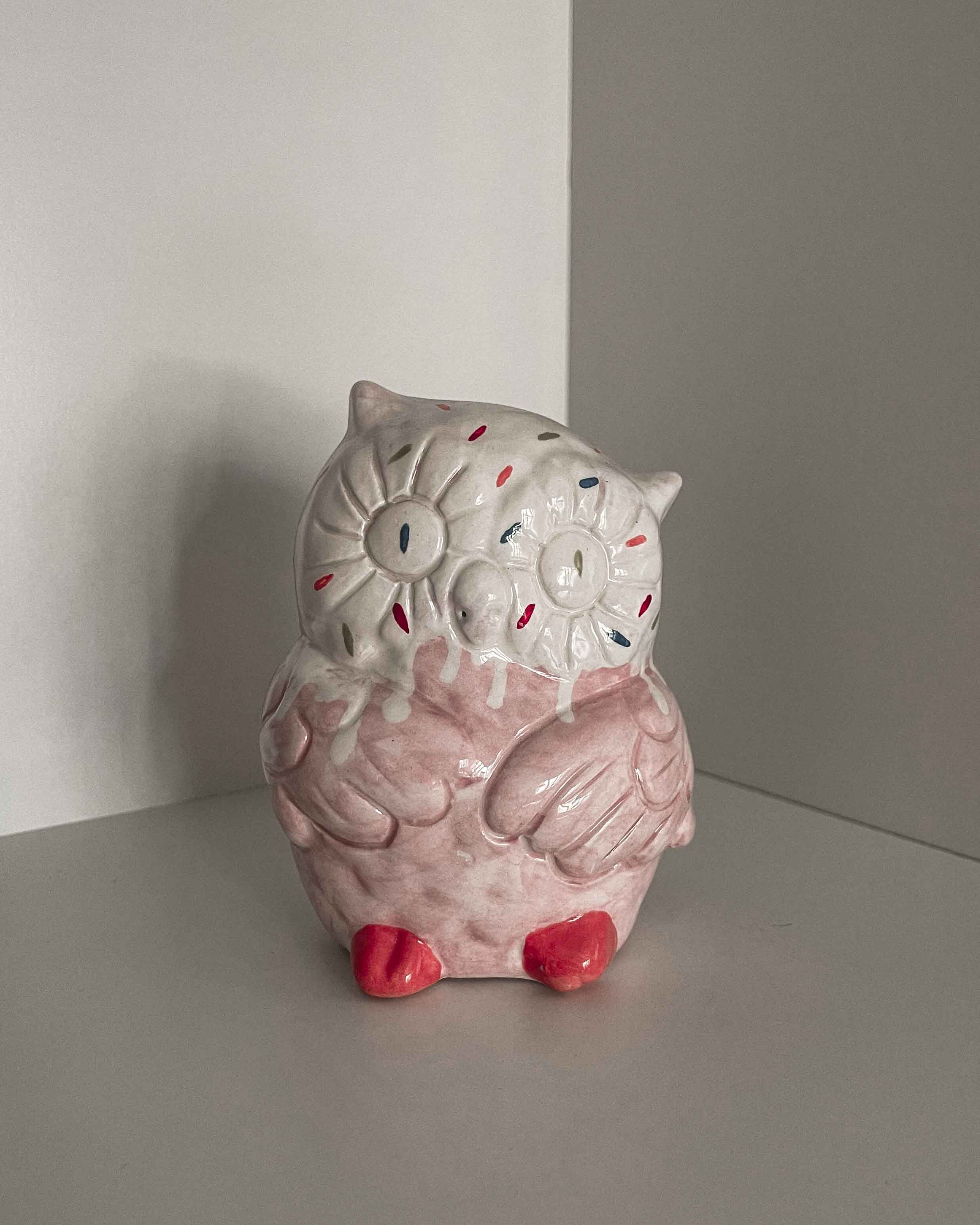 Ice Cream Ceramic Owl Bank