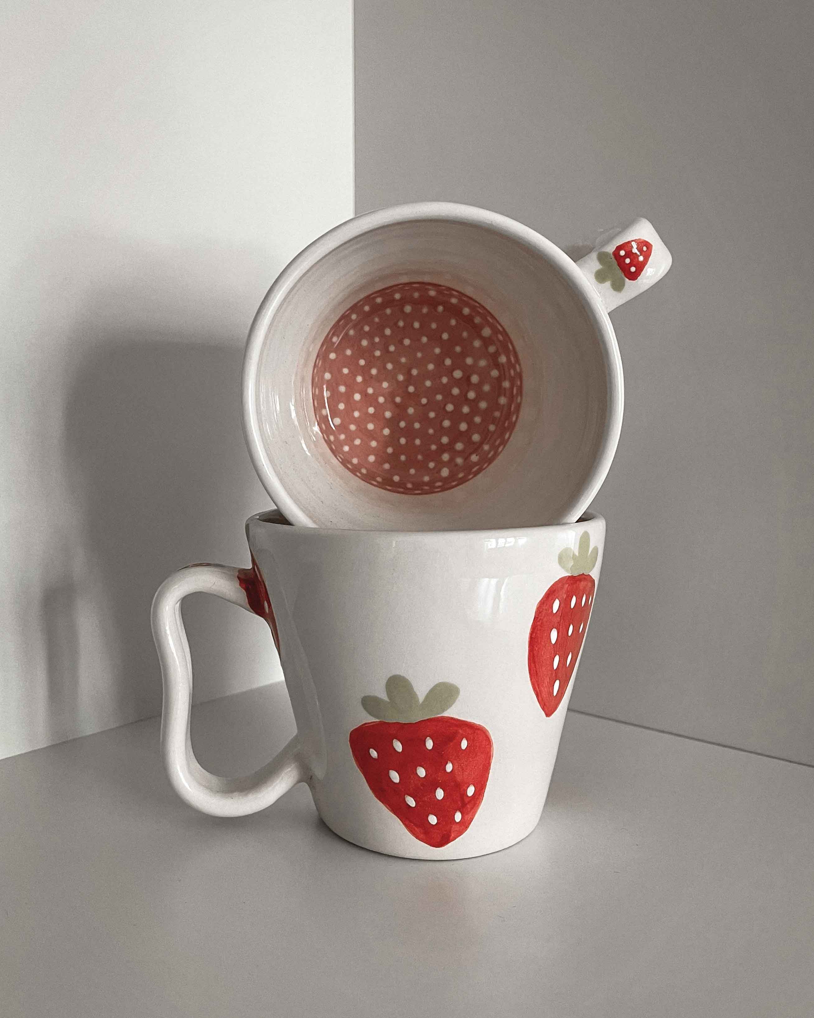 Strawberry Patch Squiggle Mug
